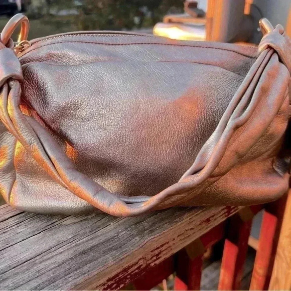 Coach Parker Zip Shoulder Bag Leather Metallic Rose Pink 13465 - Picture 7 of 8